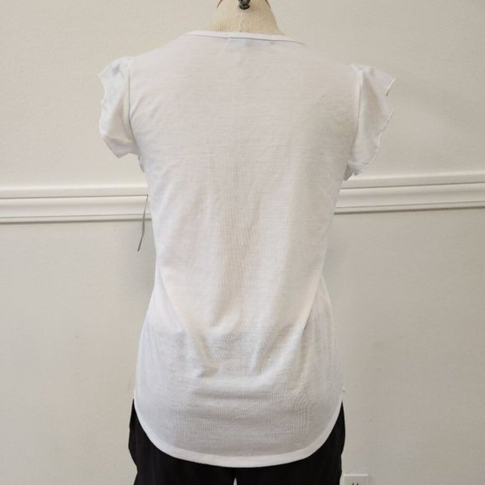 Vintage Rose Ruffle sleeve crew neck tshirt - Picture 12 of 12